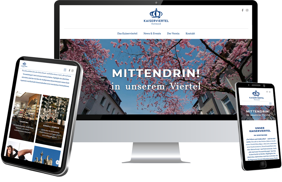 Verschiedene Ansichten des Projektes Werbegemeinschaft Kaiserstraße
